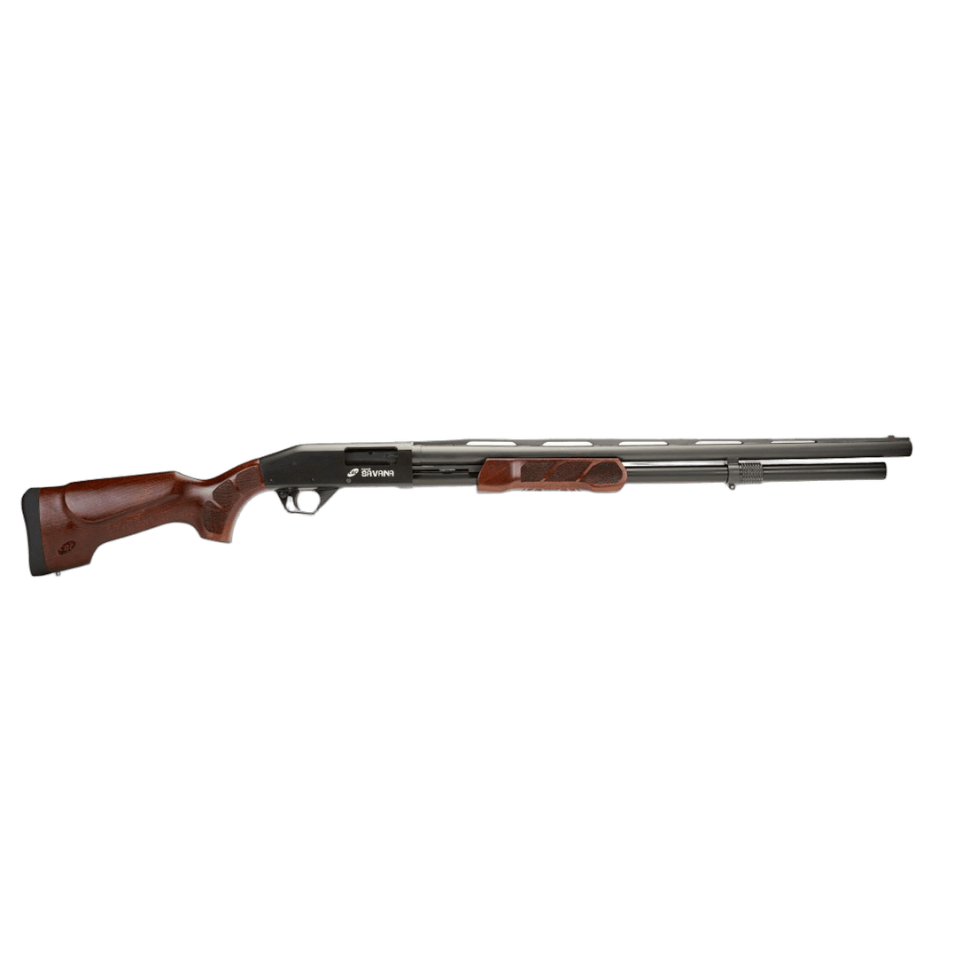 ESPINGARDA CBC PUMP SAVANA CAL. 12 28" OXIDADA COM CORONHA MADEIRA